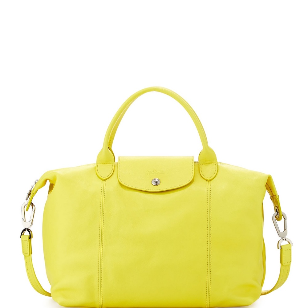 Longchamp Top Handle Leather Le Pliage Satchel - Picture 2 of 8